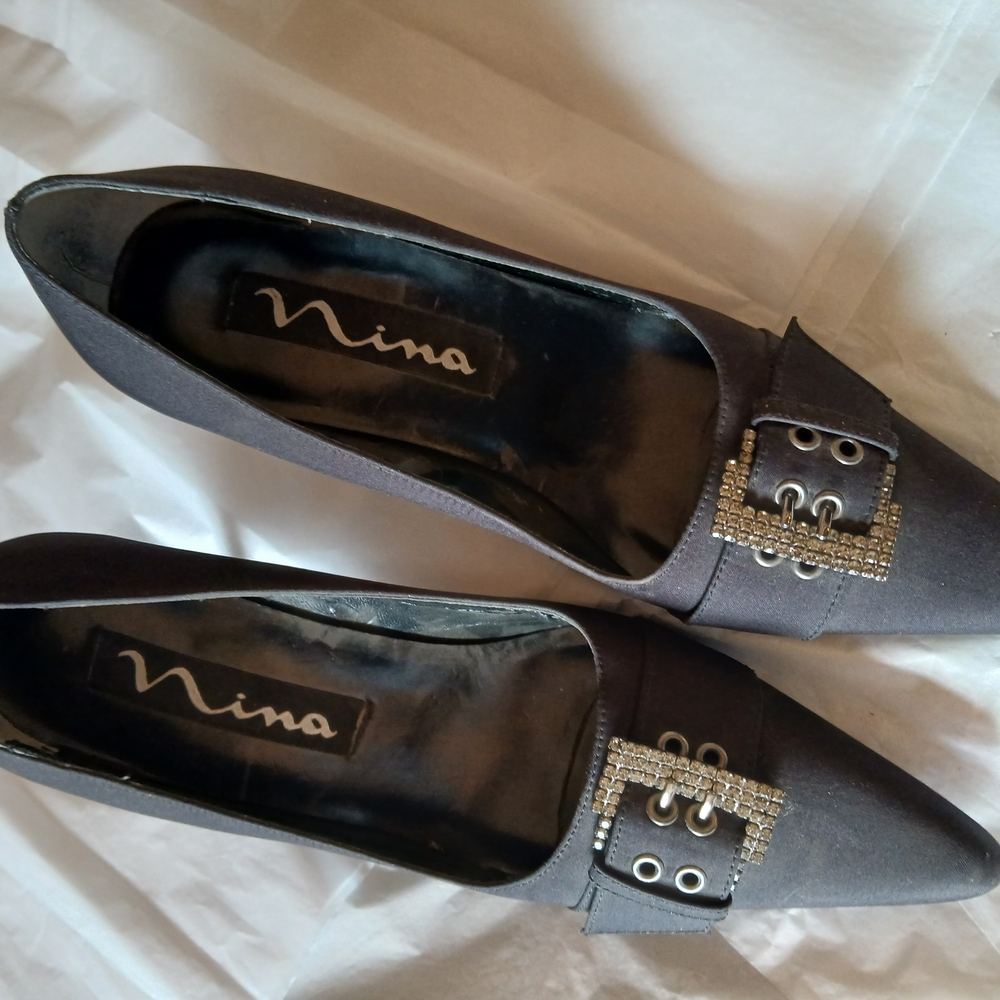 Nina Black Shoes with Sparkling Embellishments